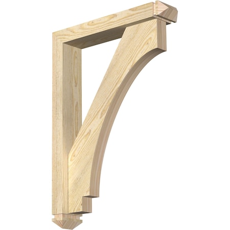 Imperial Arts And Crafts Rough Sawn Bracket W/ Offset Brace, Douglas Fir, 4W X 20D X 28H